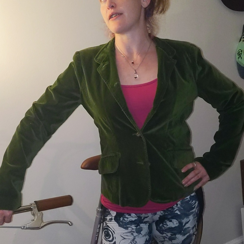 Vintage green velvet lucky blazer 🍀